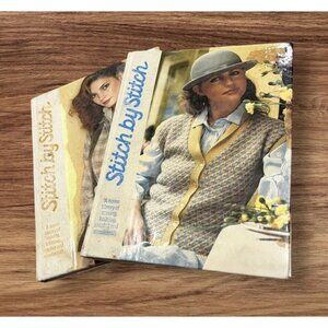 Retro 80s 1984 Stitch By Stitch Volumes 1 & 2 Vintage Hardcover Books Crafter